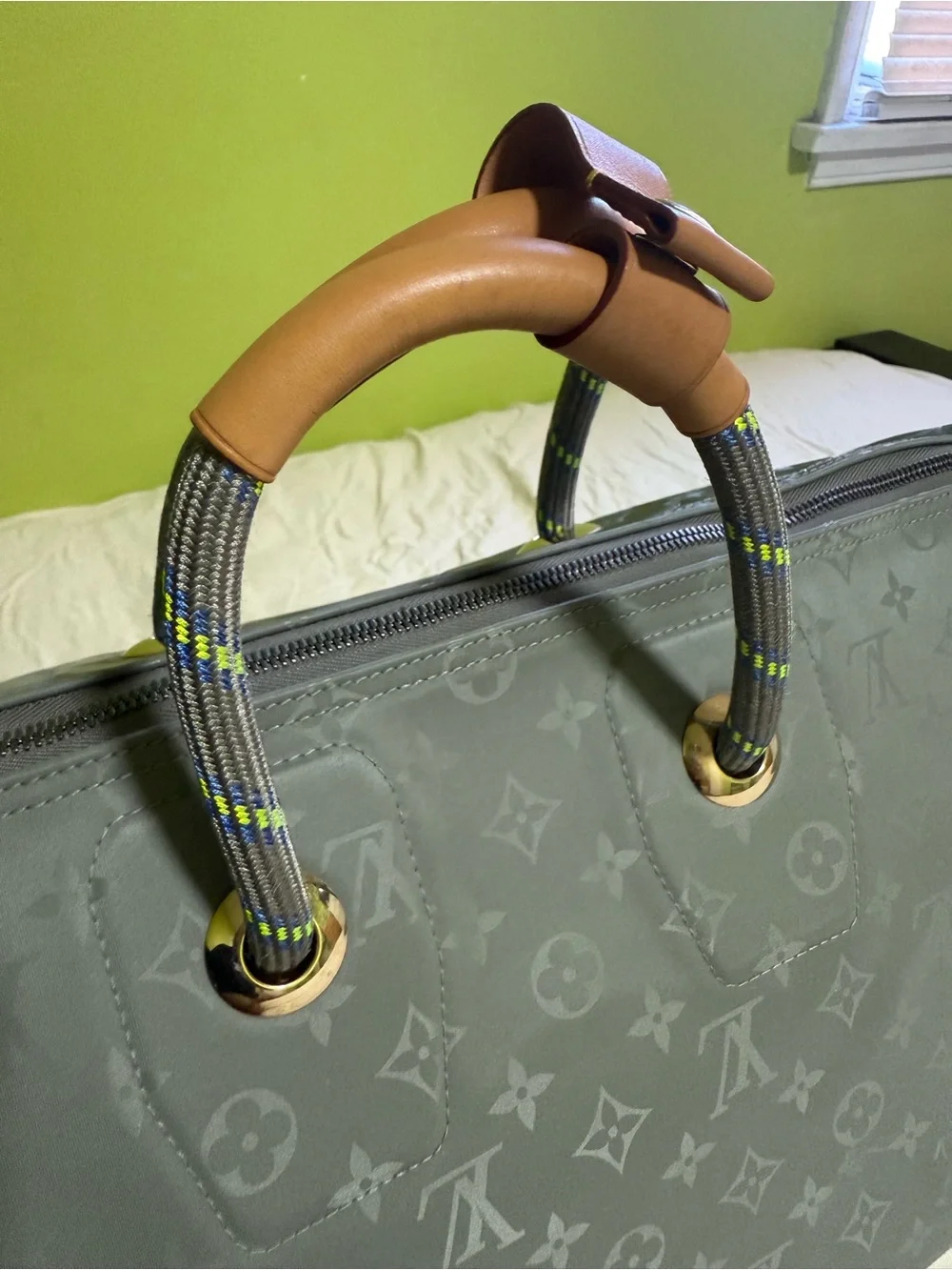 LOUIS VUITTON Monogram Titanium Keepall Bandouliere 50 Boston Bag
